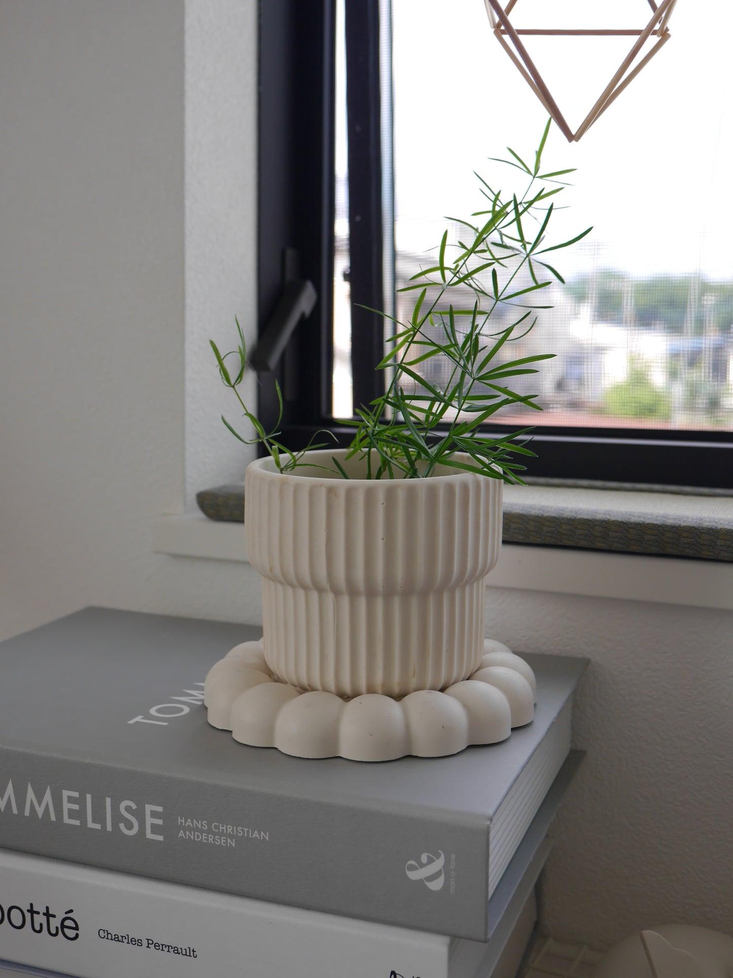 2wayプラントポット中サイズ しのぎ模様